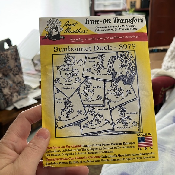 New, Set of 6, Cross Stitch, Embroidery, Iron On, Patterns, Yellow, White - Picture 7 of 7